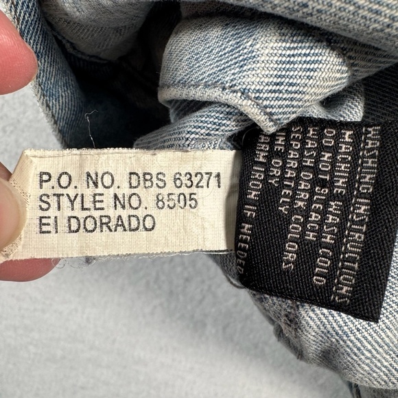 Dunbrooke Jacket Mens Large Blue Jean Barn Embroidered Leather Collared Vintage - Picture 7 of 16